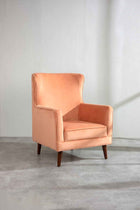 Bluez Accent Chair in Peach Velvet Fabric