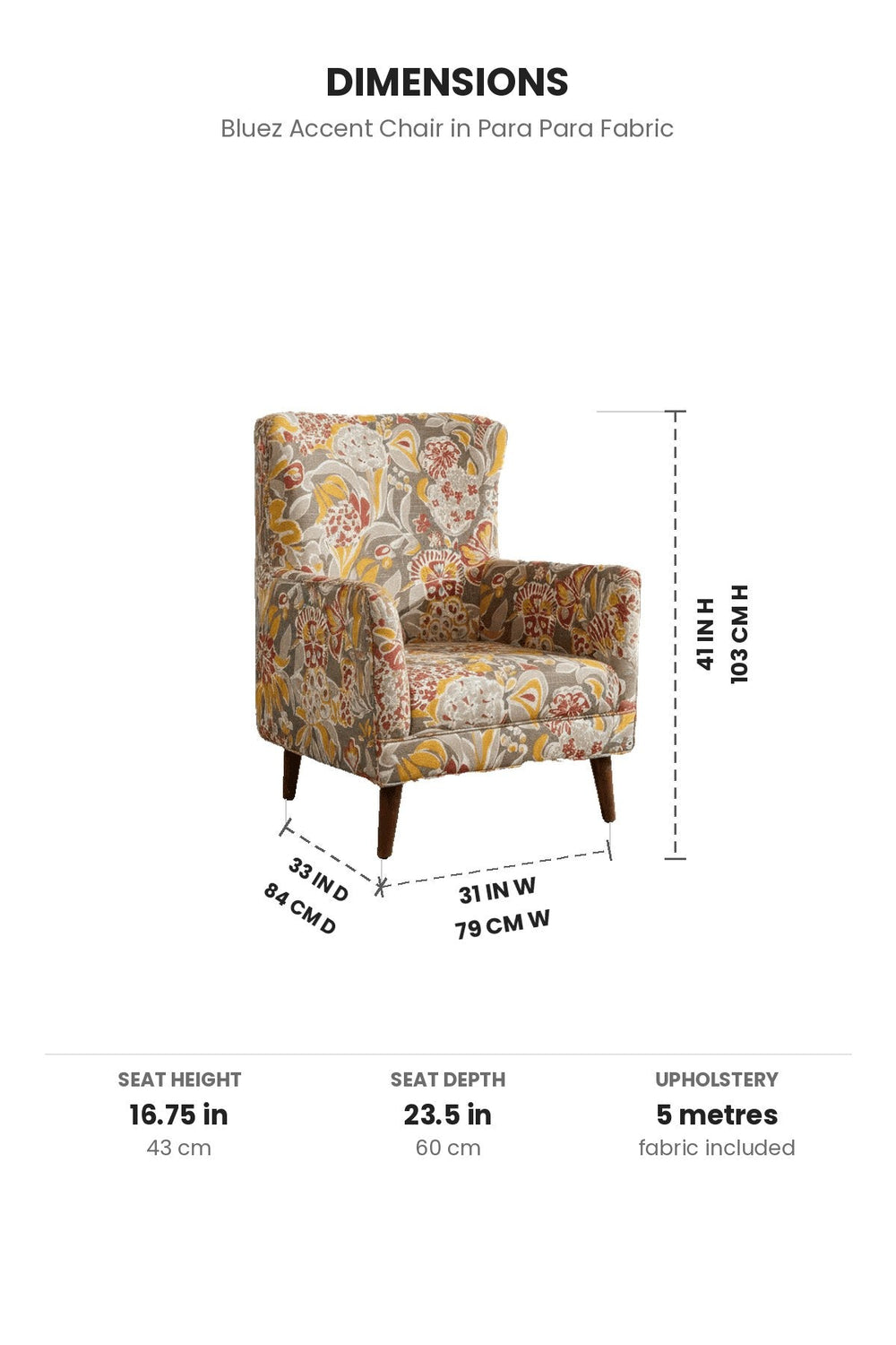 Upholstered Bundle Bluez Accent Chair in Para Para Fabric