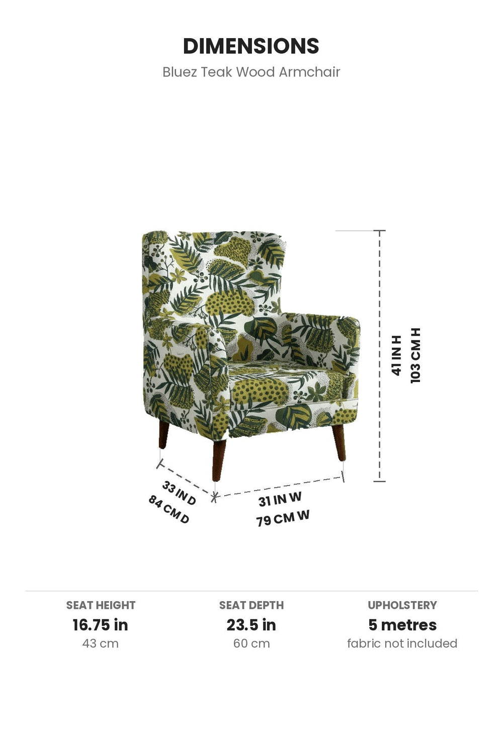 ARMCHAIRS & ACCENTS Bluez Teak Wood Armchair