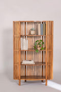 BOOKSHELVES Spindle Teak Wood Bookshelf