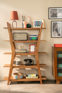 Boomerang Large Acacia Wood Bookshelf