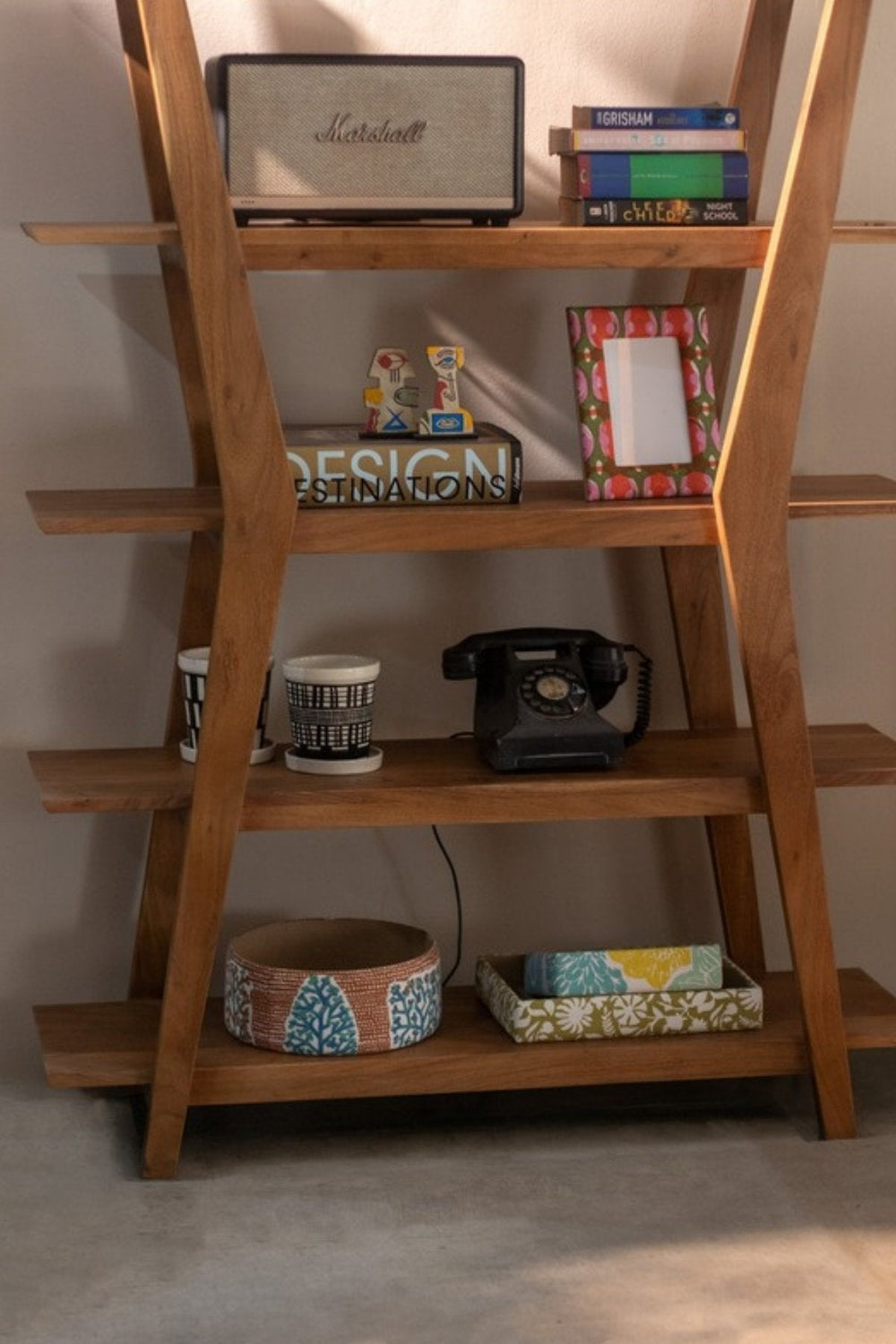 Boomerang Large Acacia Wood Bookshelf