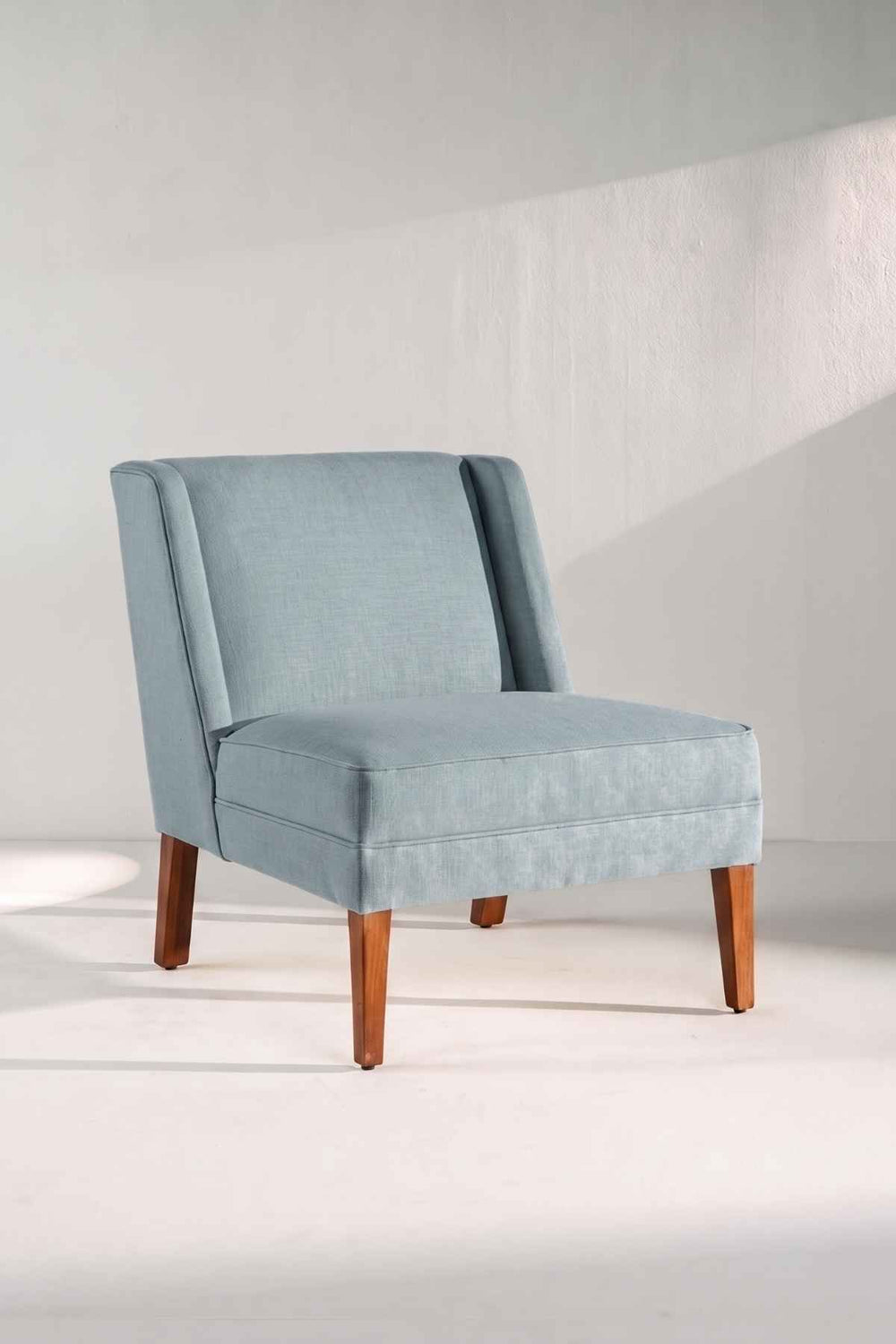 Upholstered Bundle Box Office Accent Chair in Raffia Misty Grey Fabric