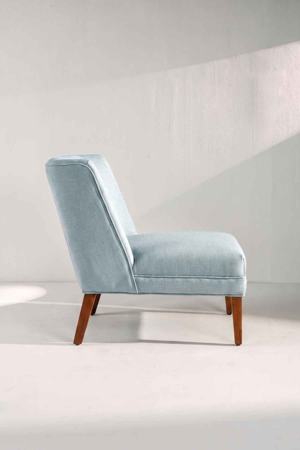 Upholstered Bundle Box Office Accent Chair in Raffia Misty Grey Fabric