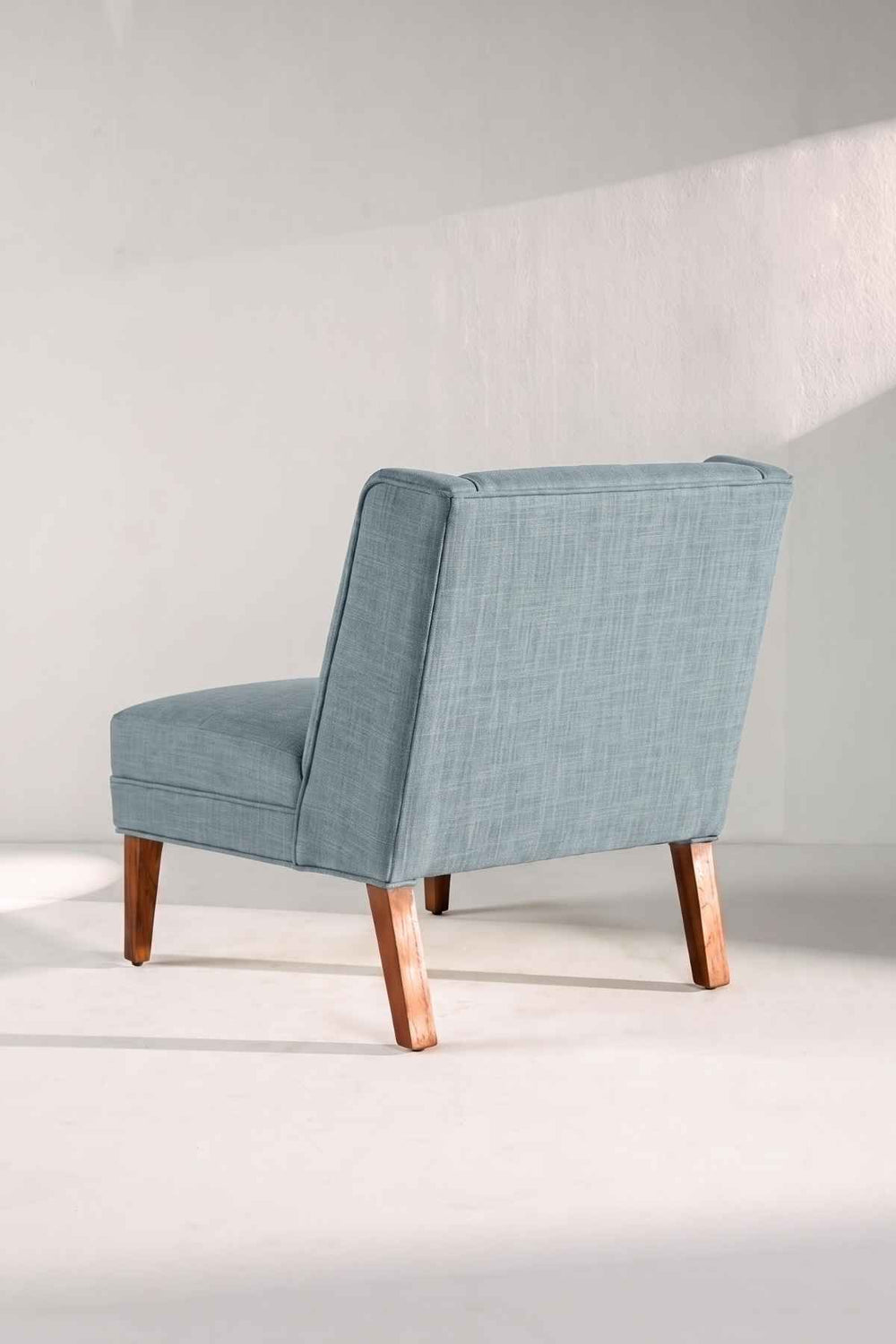 Upholstered Bundle Box Office Accent Chair in Raffia Misty Grey Fabric