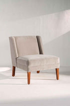 Box Office Accent Chair in Silver Velvet Fabric