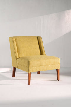 Upholstered Bundle Box Office Accent Chair in Lime Zest Raffia Fabric