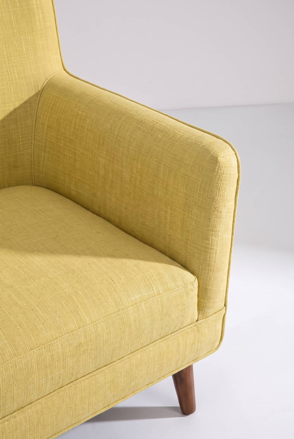 Upholstered Bundle Box Office Accent Chair in Lime Zest Raffia Fabric