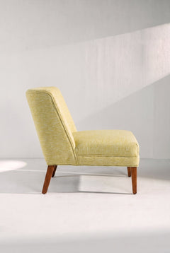 Upholstered Bundle Box Office Accent Chair in Solid Twisted Herbal Green Fabric