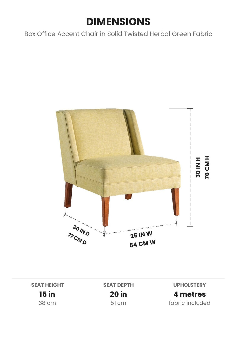 Upholstered Bundle Box Office Accent Chair in Solid Twisted Herbal Green Fabric