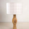 Bulb Table Lamp with Circle Grid Drum Lampshade (Grey)