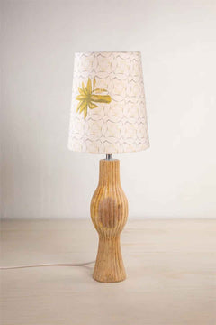 Lighting Bundle Bulb Table Lamp with Temple Palms Taper Lampshade (Grey)