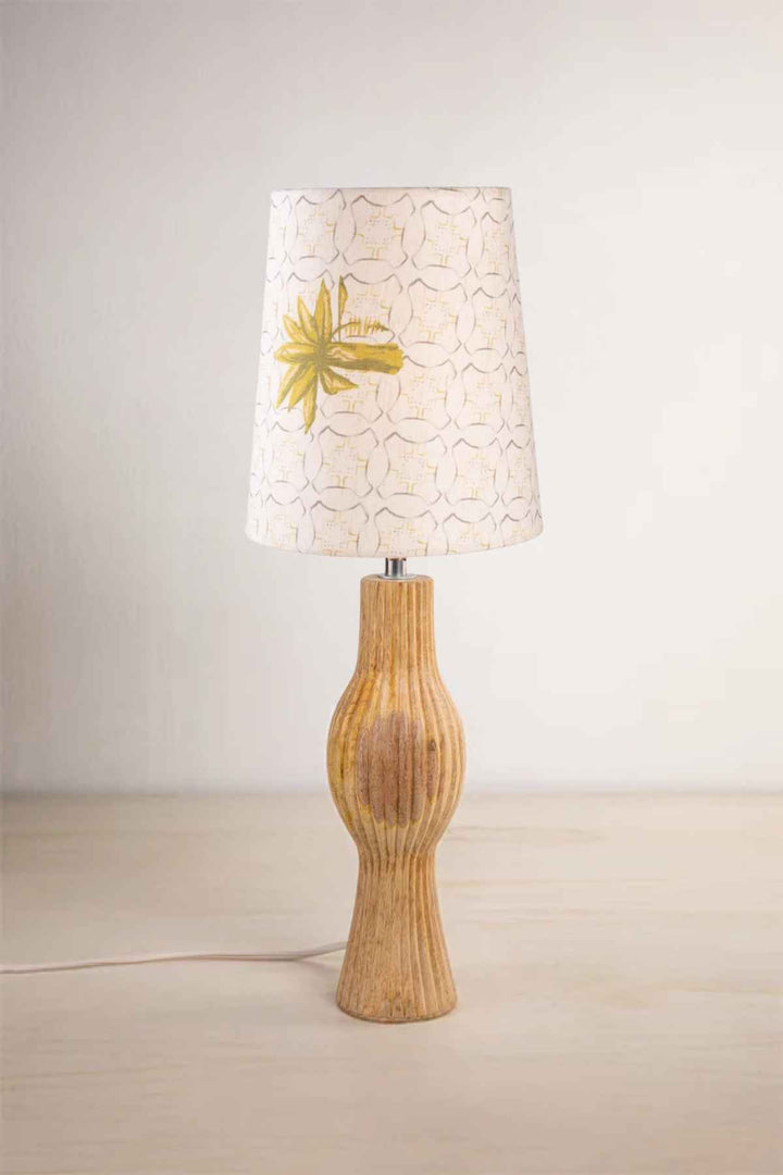 Lighting Bundle Bulb Table Lamp with Temple Palms Taper Lampshade (Grey)