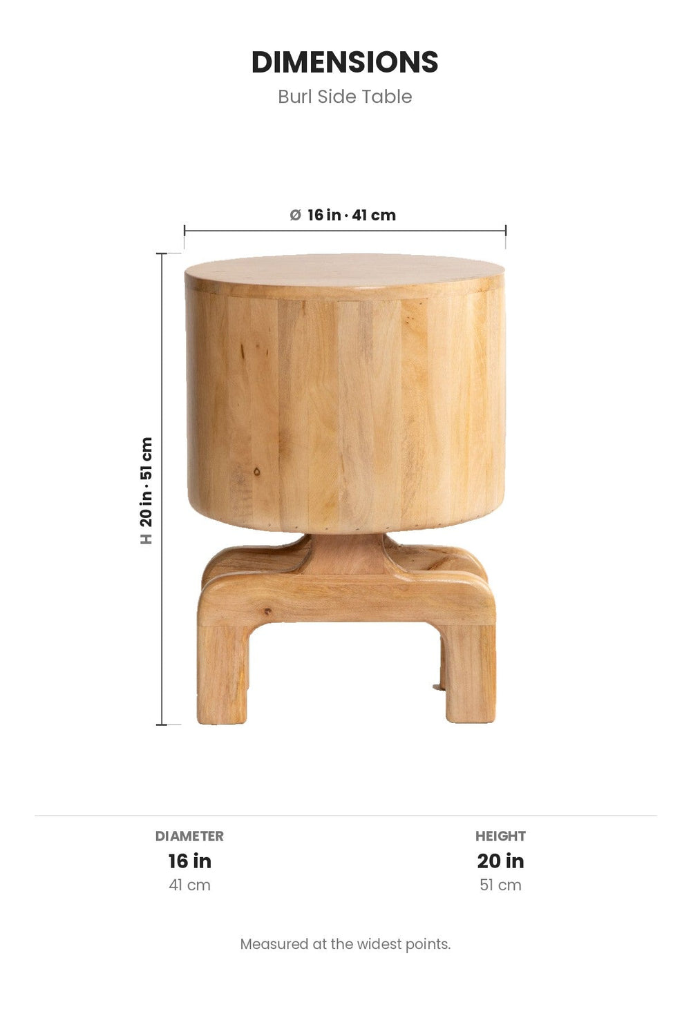 SIDE TABLES Burl Side Table