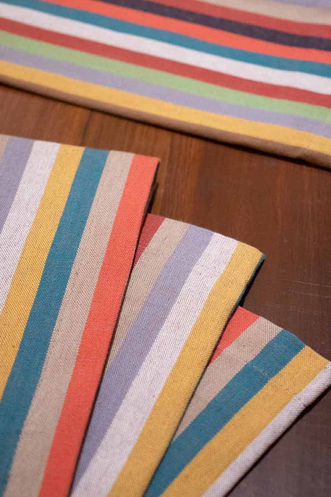 NAPKINS Accent Stripes Multi-Colored Dinner Napkin