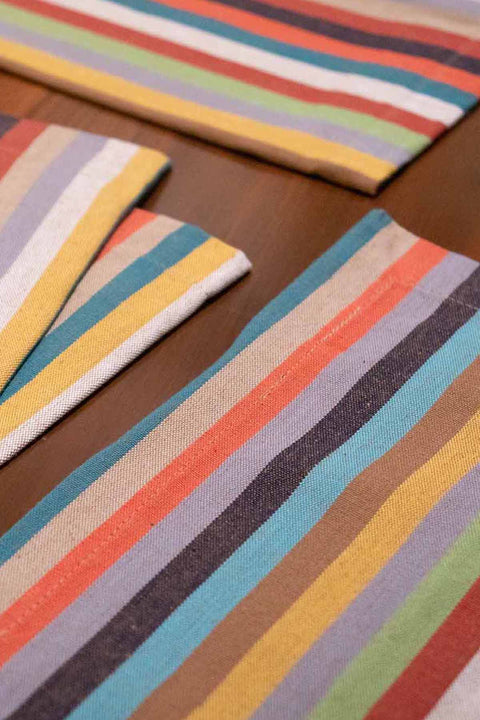 NAPKINS Accent Stripes Multi-Colored Dinner Napkin