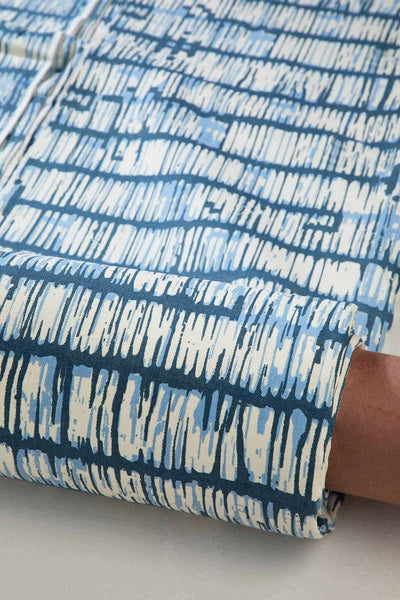 PRINT & PATTERN UPHOLSTERY FABRICS Agama Printed Upholstery Fabric (Coastal Blue)