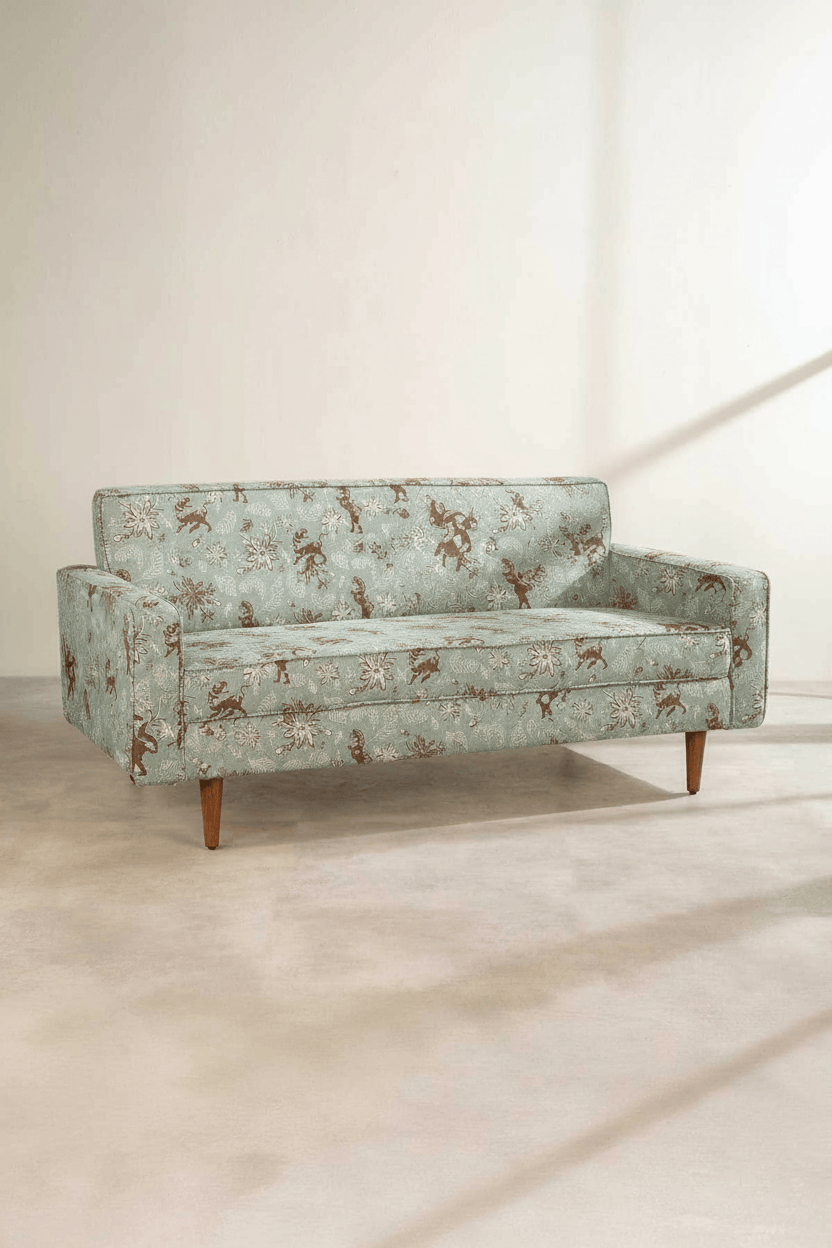 PRINT & PATTERN UPHOLSTERY FABRICS Ahnan Printed Upholstery Fabric (Icy Green)