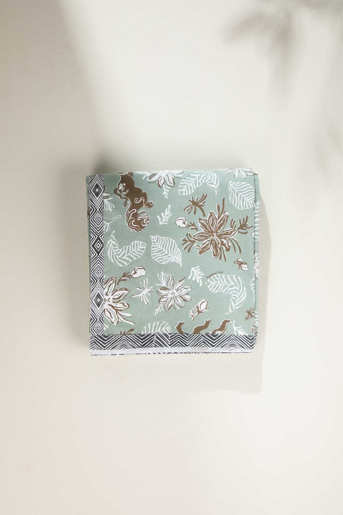 PRINT & PATTERN BEDCOVERS Ahnan Pure Cotton Bedcover (Icy Green)