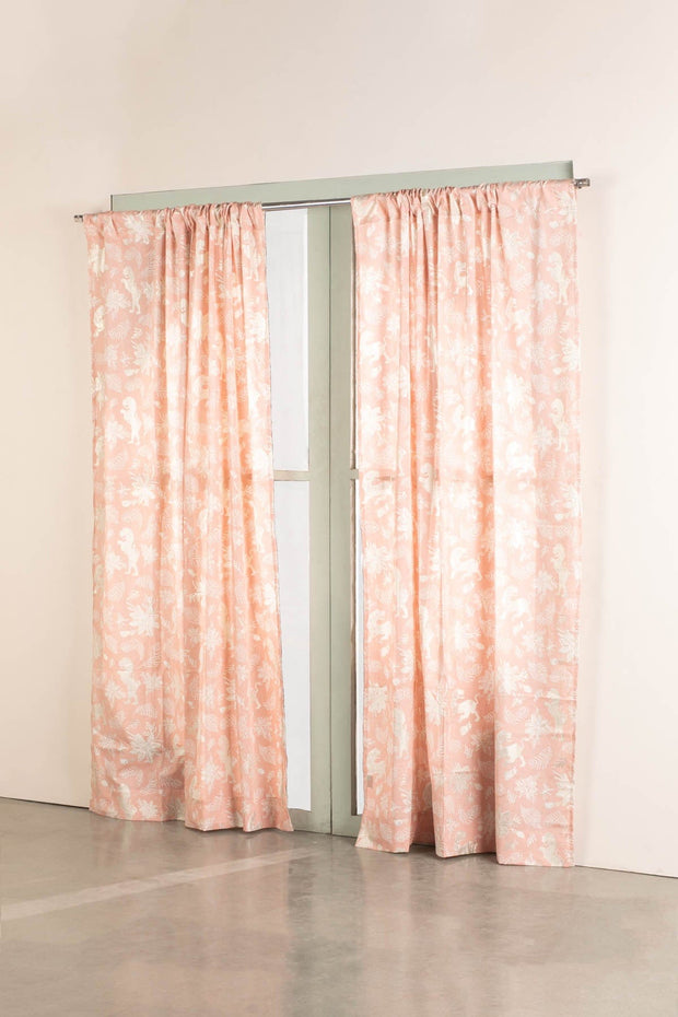 CURTAINS Ahnan Peach Window Curtain In Sheer fabric