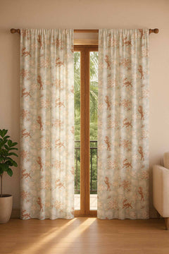 PRINT & PATTERN HEAVY FABRICS Ahnan Icy Green Printed Heavy Fabric And Curtains