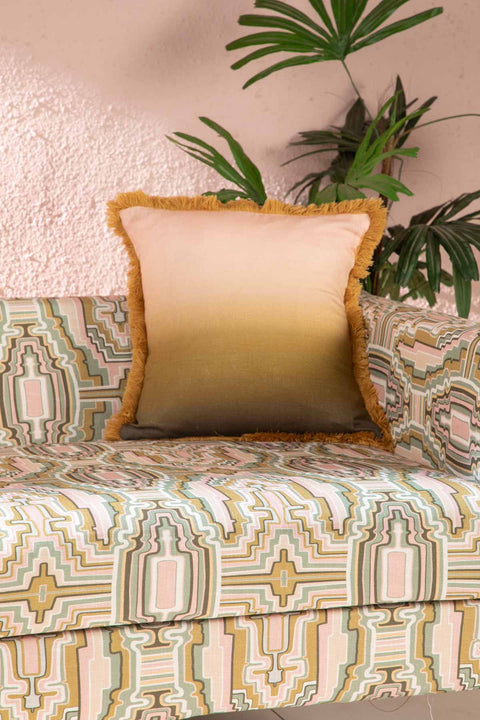 PRINT & PATTERN CUSHIONS Akshaya   Olive Green Cushion Cover (41 Cm X 41 Cm)