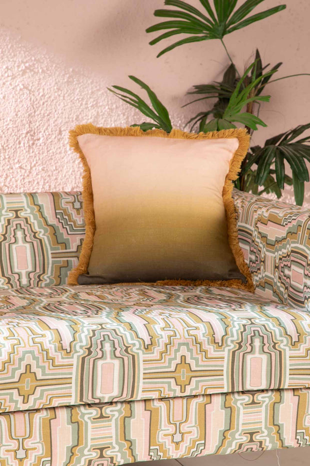 PRINT & PATTERN CUSHIONS Akshaya   Olive Green Cushion Cover (41 Cm X 41 Cm)