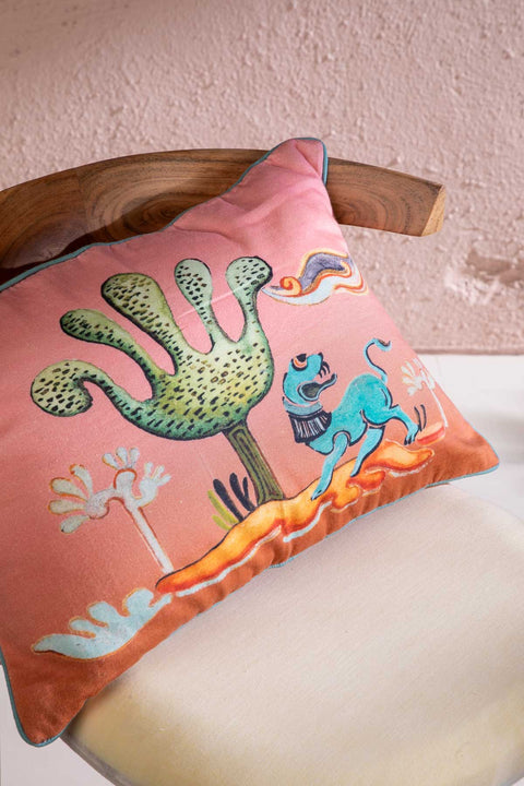 PRINT & PATTERN CUSHIONS Amapola  Coral Red Cushion Cover (36 Cm X 50 Cm)