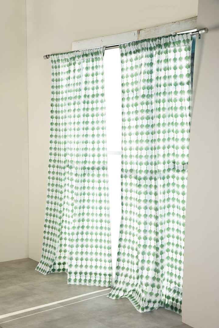 CURTAINS Aphim Gaga Green Sheer Curtain