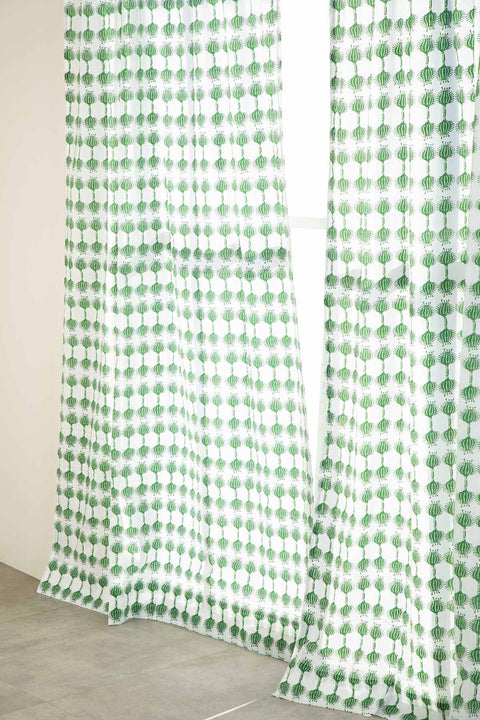 CURTAINS Aphim Gaga Green Sheer Curtain