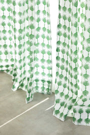PRINT & PATTERN SHEER FABRICS Aphim Gaga Green Sheer Fabric and Curtain