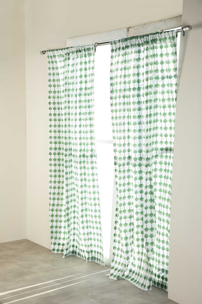 CURTAINS Aphim Gaga Green Window Curtain in Sheer Fabric