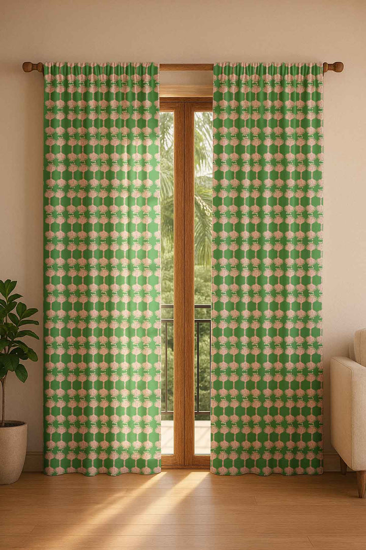 PRINT & PATTERN HEAVY FABRICS Aphim Green Daze Printed Heavy Fabric And Curtains