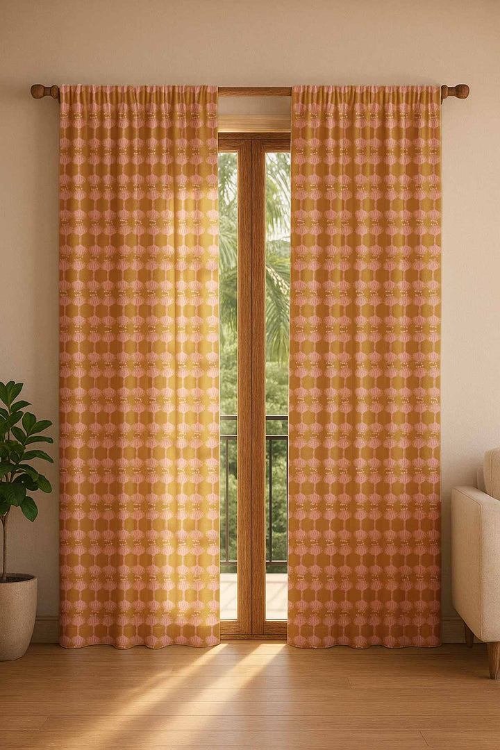 PRINT & PATTERN HEAVY FABRICS Aphim Brown Haze Printed Heavy Fabric And Curtains