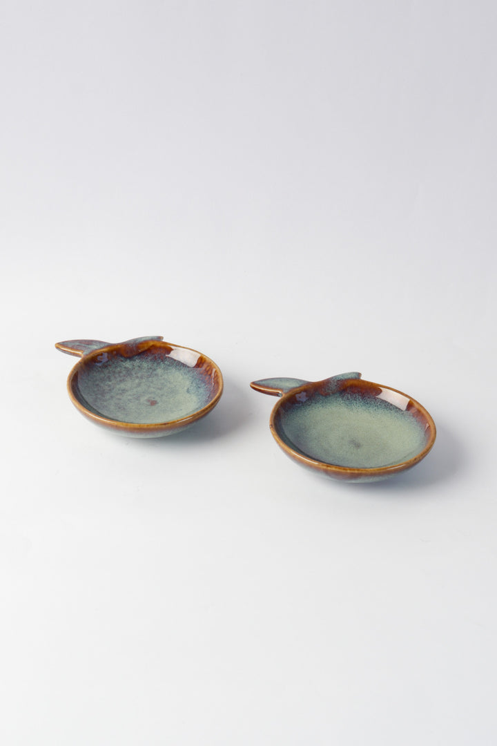 SNACK PLATES Apple Ceramic Small Plate (Set Of 2)
