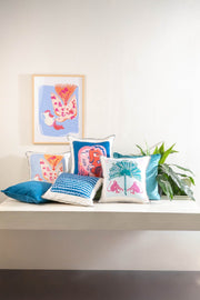 PRINT & PATTERN CUSHIONS Aquarius Cosmic Futurist  Pastel Blue Cushion Cover (41 Cm X 41 Cm)