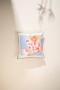 PRINT & PATTERN CUSHIONS Aquarius Cosmic Futurist  Pastel Blue Cushion Cover (41 Cm X 41 Cm)