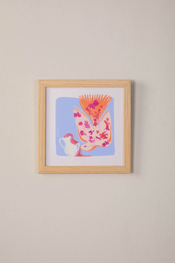 Aquarius Cosmic Futurist Wall Art (Pastel Blue)