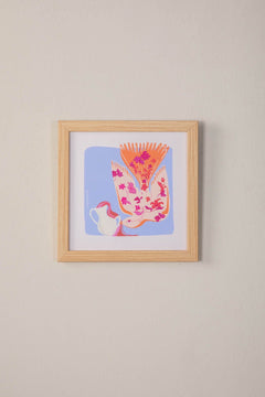 Aquarius Cosmic Futurist Wall Art (Pastel Blue)