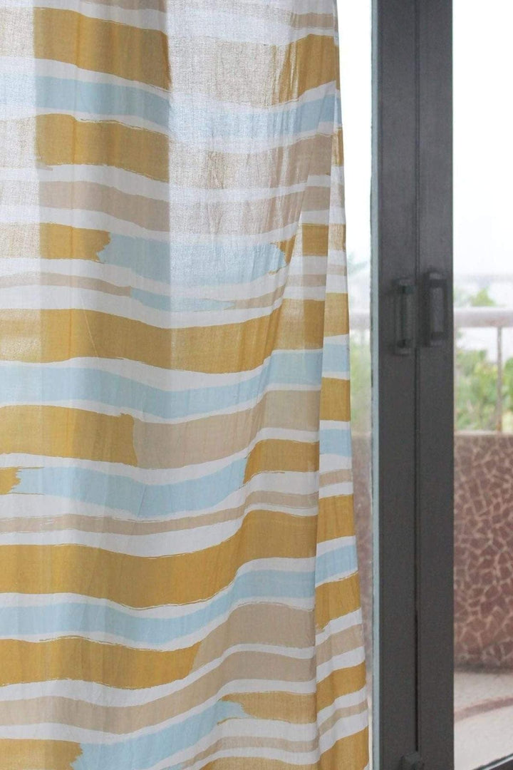 SHEER FABRIC AND CURTAINS Arabian Sea Sheer Fabric And Curtains (Ochre)