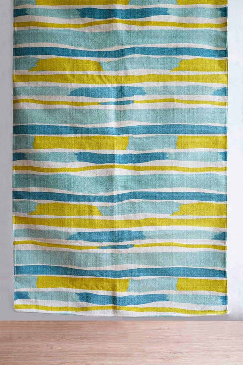 PRINT & PATTERN RUGS Arabian Sea Printed Rug (Aqua And Yellow)