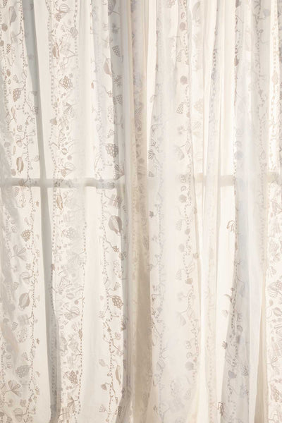 PRINT & PATTERN SHEER FABRICS Arakta White Sheer Fabric And Curtains