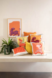 PRINT & PATTERN CUSHIONS Aries Fiery Trailblazer  Rust Cushion Cover (41 Cm X 41 Cm)