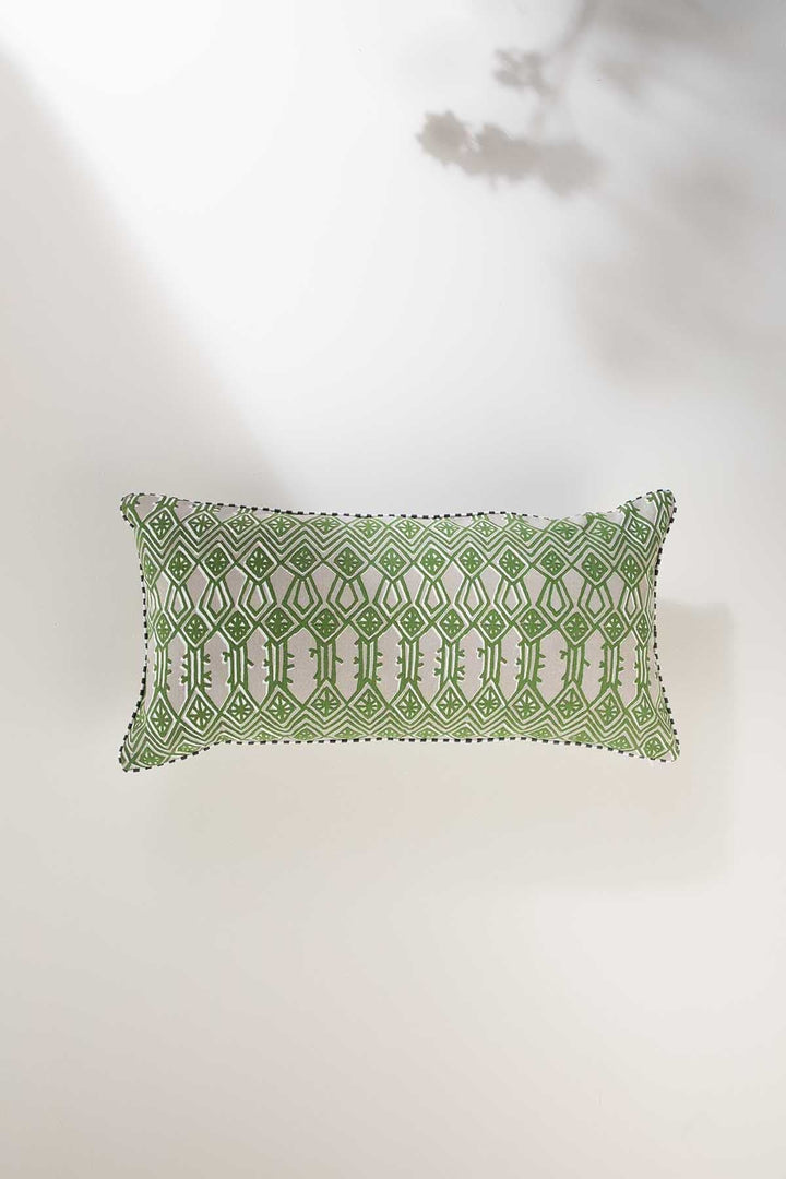 PRINT & PATTERN CUSHIONS Arka Stem Green Cushion Cover (30 Cm X 60 Cm)