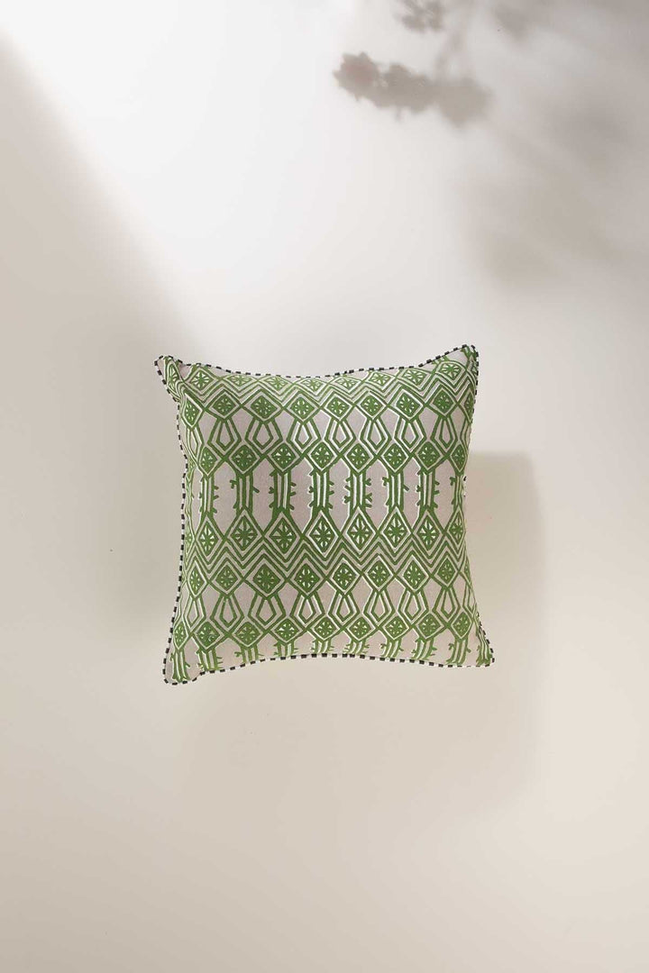 PRINT & PATTERN CUSHIONS Arka Stem Green Cushion Cover (41 Cm X 41 Cm)