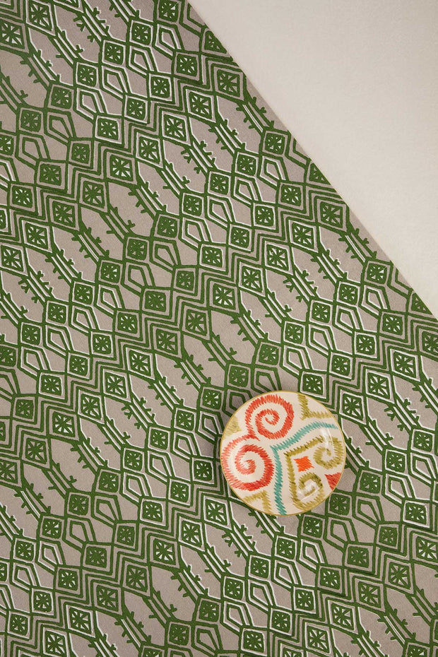 PRINT & PATTERN UPHOLSTERY FABRICS Arka Printed Upholstery Fabric (Stem Green )