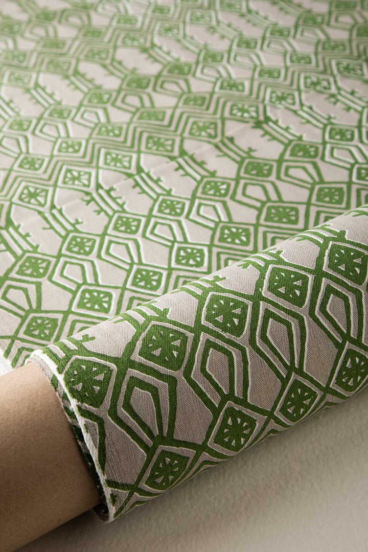 PRINT & PATTERN UPHOLSTERY FABRICS Arka Printed Upholstery Fabric (Stem Green )