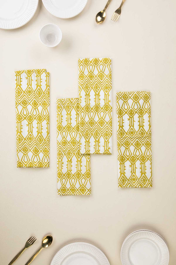 NAPKINS Arka Liquid Lime Dinner Napkin (Set Of 4)