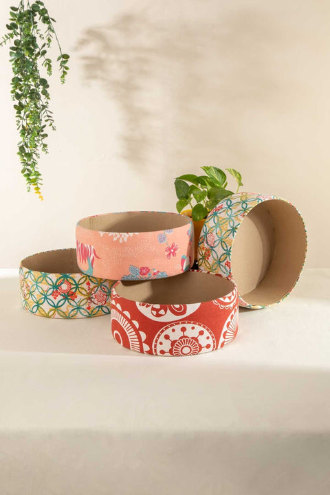 BASKETS & TRAYS Assorted Round Fabric Storage Box