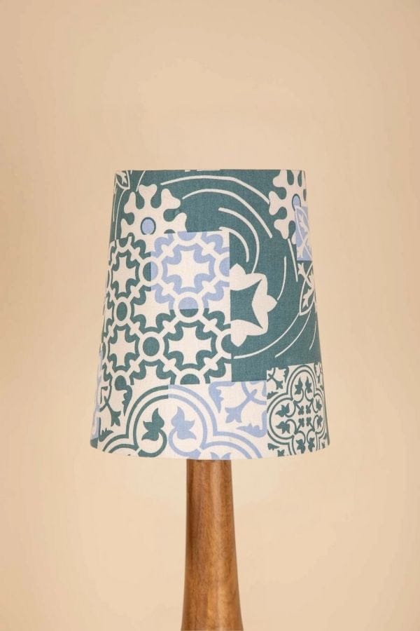 LAMPSHADES Azulejous Small Taper Lampshade (Teal)